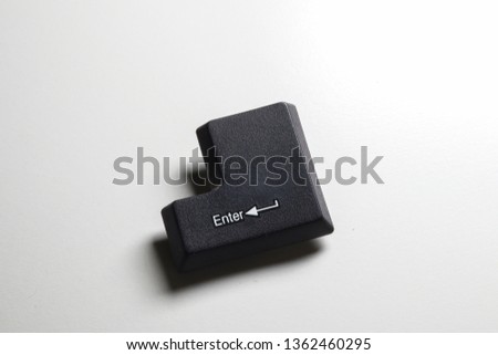 Keyboard key not of Enter button. Technology concept over white background.
