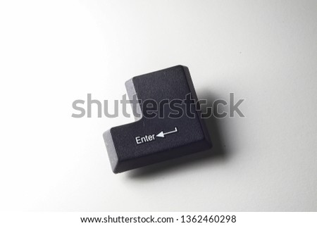 Keyboard key not of Enter button. Technology concept over white background. Royalty-Free Stock Photo #1362460298