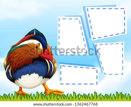 A colourful duck template illustration