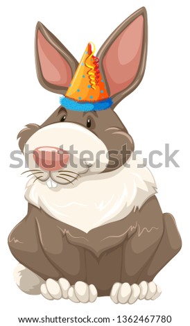A cute party bunny illustration