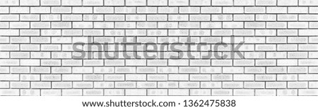 Panorama of White brick wall texture and background seamless