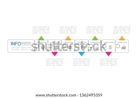 Vector infographic puzzle template for diagram, graph, presentation, chart, business concept with 7 options.