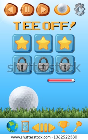 A golf game template illustration