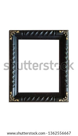 Black Colour Antique Vintage Classic Stylish Empty Photo Painting Frame in Grunge and Retro Background for Home Interior and Garden Furniture made from Wood and Metal
