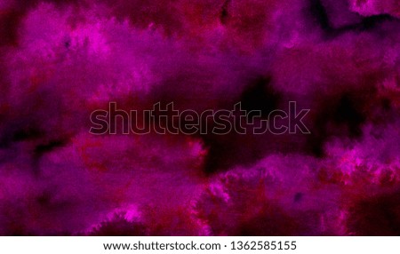 Colorful fuchsia neon paper textured aquarelle canvas for modern creative design. Abstract bright light pink ink watercolor on black background. Magenta paper texture water color painted illustration
