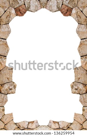 Abstract  stone frame isolated in white background