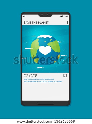 Illustration of a happy earth day banner, for environment safety celebration