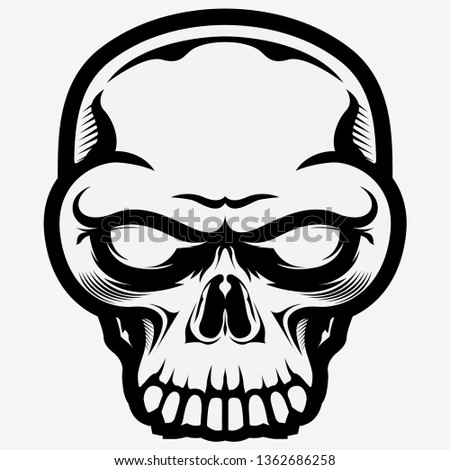 Scary With Eyes Scary Skull Vector Illustrations 