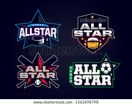Modern professional emblem all star collection for sports 