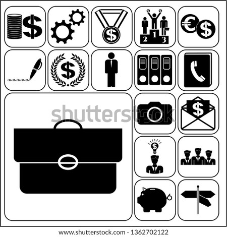 Set of 17 business high quality icons. Collection. Amazing desing. Vector Illustration.