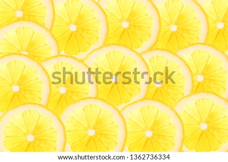 slices of lemon in transparency with copy space for your text