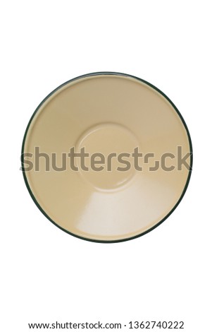 Vintage Zinc Coffee Cup Set isolated on white background. 