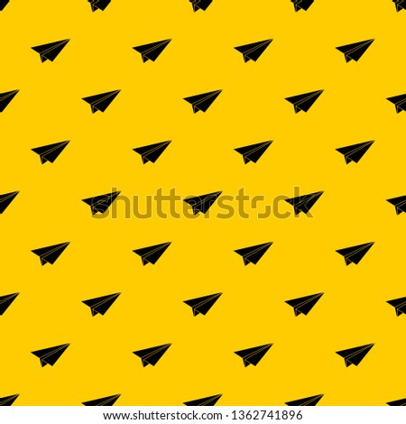 Paper airplane pattern seamless vector repeat geometric yellow for any design