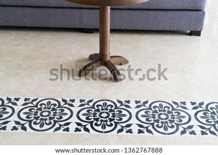 Tile floor flower design vintage, retro wallpaper - Image 