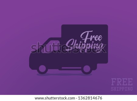 Free shipping truck icon with free shipping text