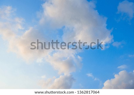 Beautiful blue sky with white clouds in the afternoon.