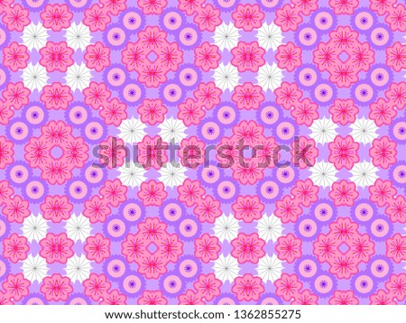 A hand drawing pattern made pink tones with blue and purple 