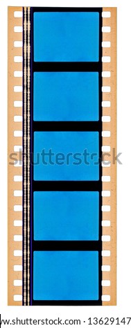 detail shot of blank film strip template, empty film 135 type (35mm) isolated on white background, real high res scan of film material with sound waves on the side