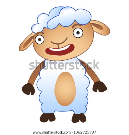 Shocked sheep icon. Cartoon of shocked sheep vector icon for web design isolated on white background
