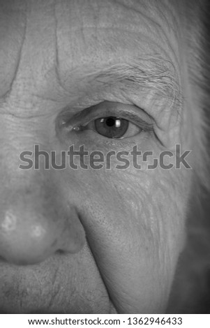 Portrait of elderly woman. Closeup view. Toned.