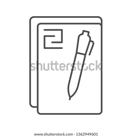 Notebook icon vector thin line in white background