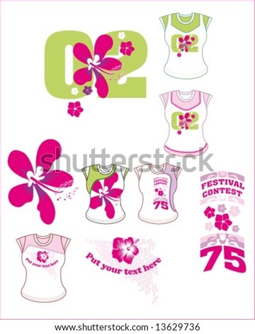 island shirt designs, island girl shirts, floral shirts in vector