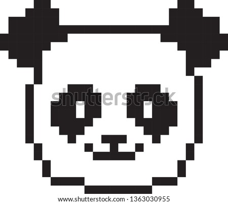 panda head pixel art vector