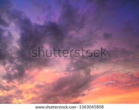 View of evening sunset and clouds. -Image 