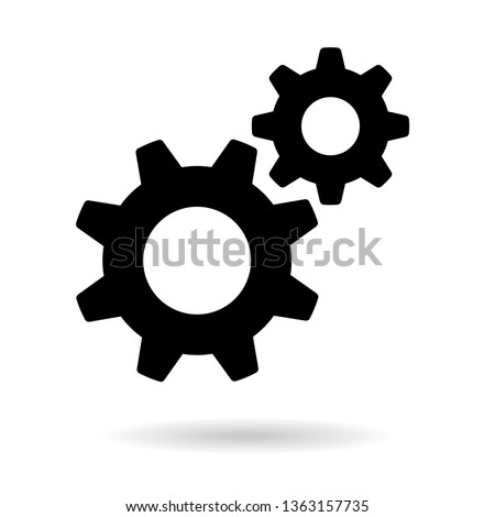 Settings icon. Black gears. Functions symbol Royalty-Free Stock Photo #1363157735