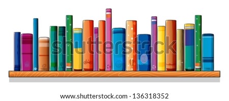 Illustration of a set of different books on a white background