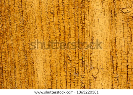 Cracked paint on a wooden board as background, texture, pattern.