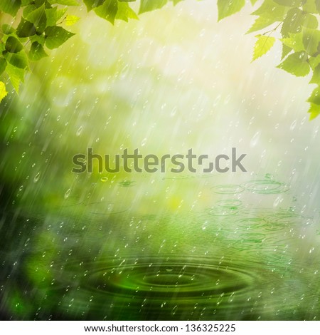 Summer rain. Abstract natural backgrounds