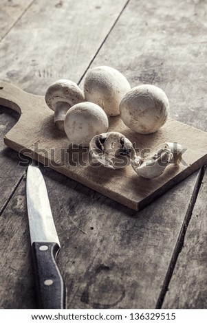 Mushrooms on the Cutting Board, natural light only