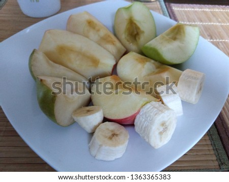 Fresh fruits on the plate. Slovakia