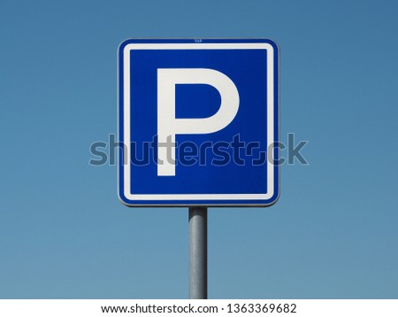 Parking road sign
