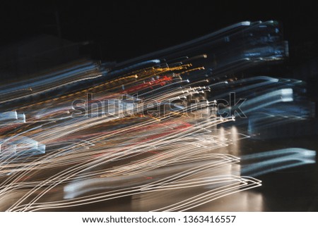 Light trails in Lineage. Art image. Long exposure photo taken in a Lineage.