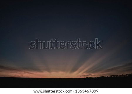 Sunbeams at sunset, Patagonia , Argentina