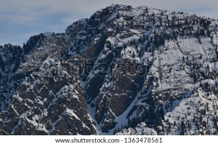 Close up of Mount Olympus summit in Utah