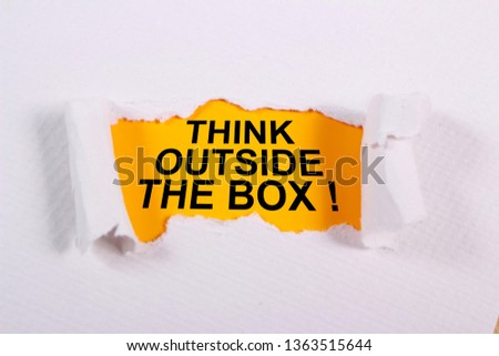 Think Outside The Box, business motivational inspirational quotes, words typography lettering concept