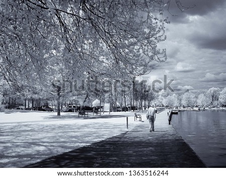 Infrared photography of Couchiching Beach Park, Orillia, Canada          