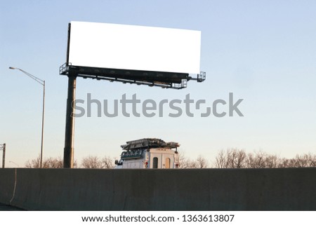 Blank billboard sign with blue sky