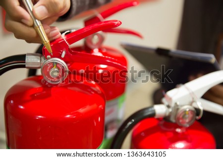 Engineer inspection Fire extinguishers.