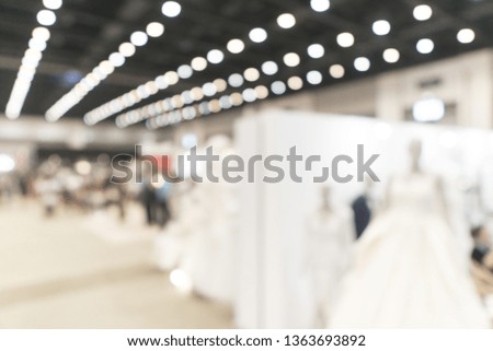 Abstract blurred people exhibition hall and room background