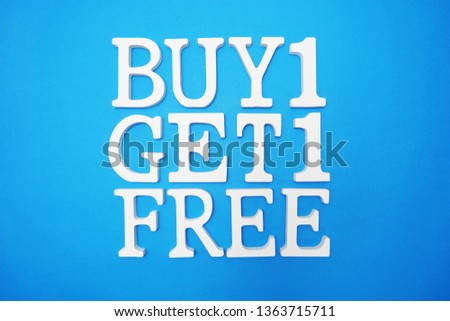 Buy one Get one Free Sale Promotion on blue background