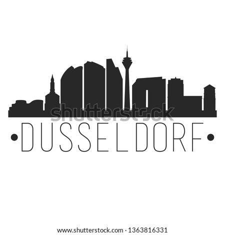Dusseldorf Germany. City Skyline. Silhouette City. Design Vector. Famous Monuments.
