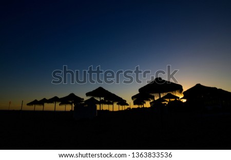Cabana on the beach of Puerto Banos, Marbella Spain Royalty-Free Stock Photo #1363833536