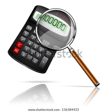Vector calculator and magnifying glass