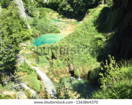 Landscape of Plitvice Lakes National Park or nacionalni park Plitvicka jezera, UNESCO natural world heritage - Plitvica, Croatia (Kroatien / Croazia / Hrvatska)
