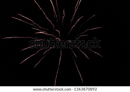 firework volley in the night sky
