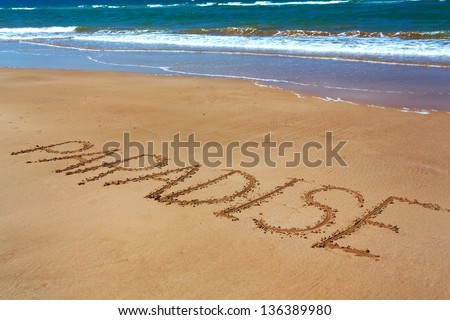 Word Paradise on the omani beach, Muscat